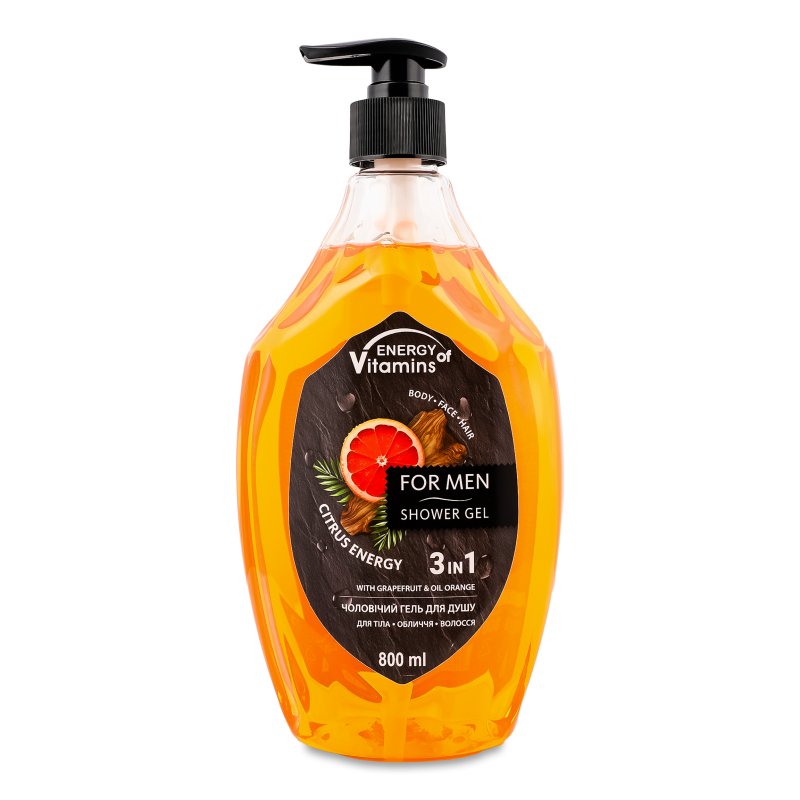 Гель д/душу Citrus Energy 3в1 д/чоловіків 800мл Energy of Vitamins