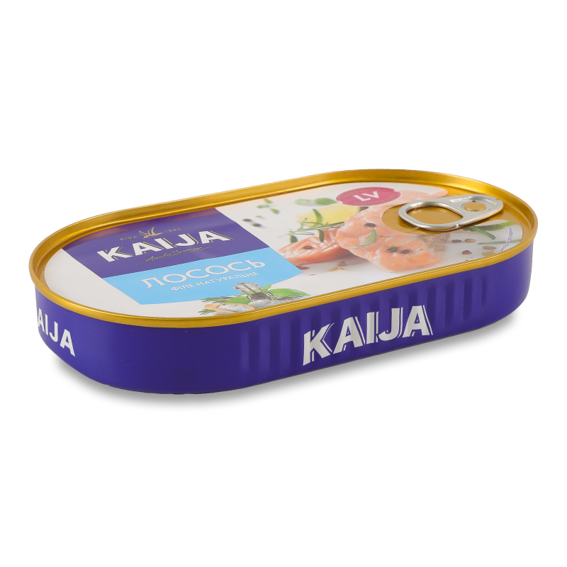 Лосось філе натуральний у власному соку 170г ж/б з ключем Kaija