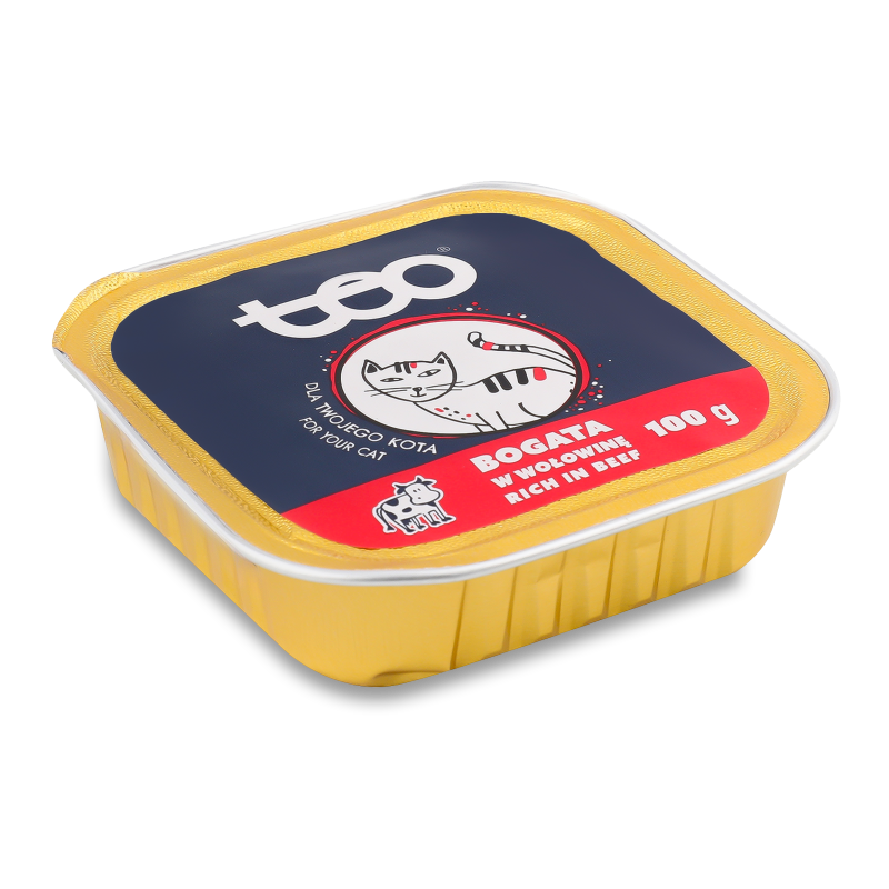 Корм д/котів Паштет з яловичини 100г Teo