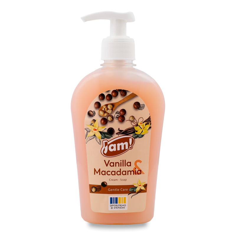 Крем-мило Vanilla&Macadamia з гліцерином 325г з дозатором Jam!