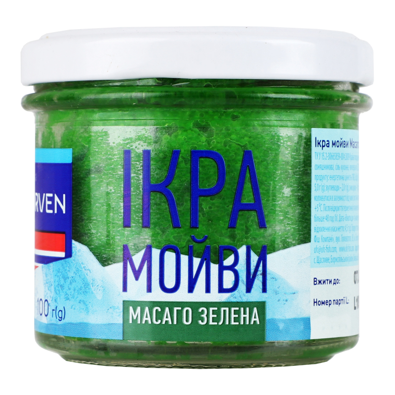 Ікра мойви пастеризована Масаго зелена Norven с/б