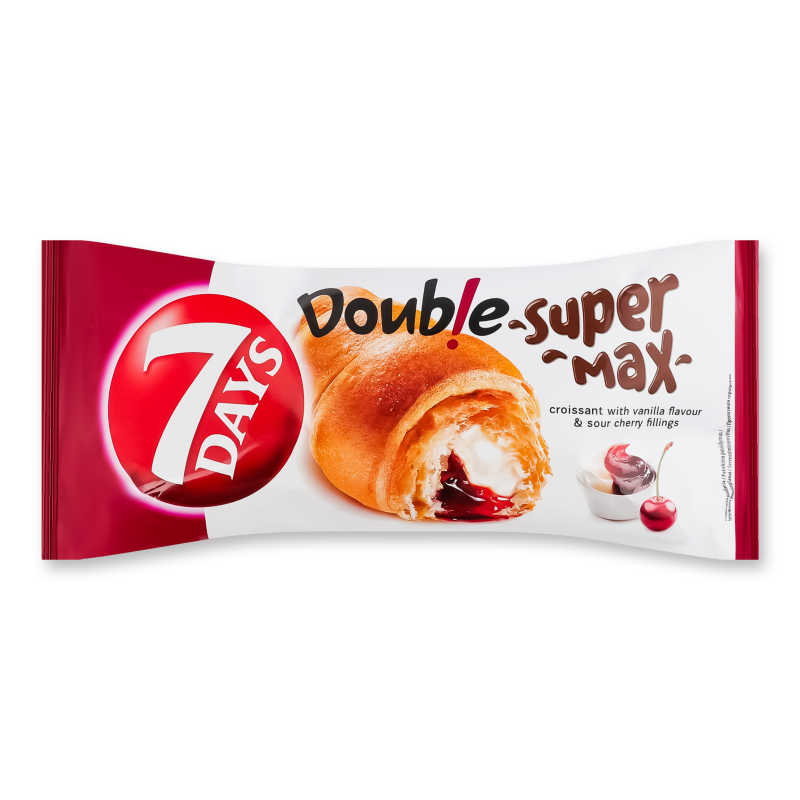 Круасан Double з кремовою начинкою Ваніль та вишня 110г 7 Days