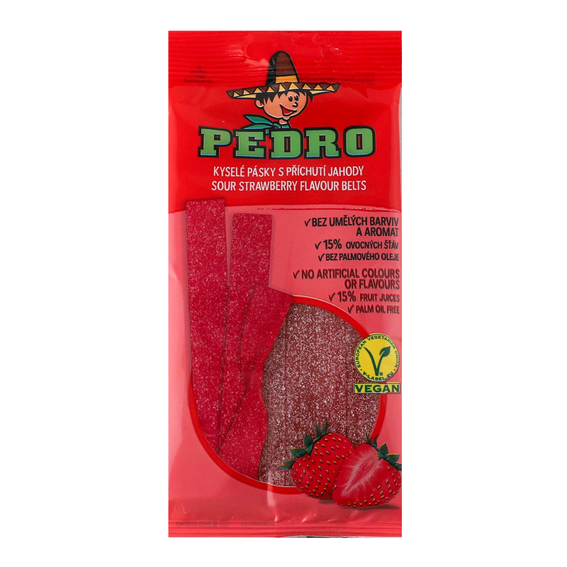 Цукерки желейні Sour strawberry flavour belts Pedro м/у