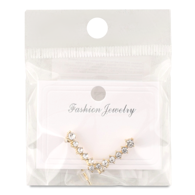 Сережки жовтий метал з камінцями в асортименті