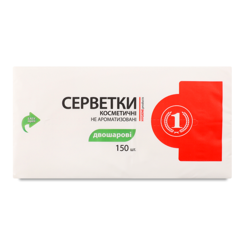 Серветки косметичні двошарові 150шт ТМ “1”