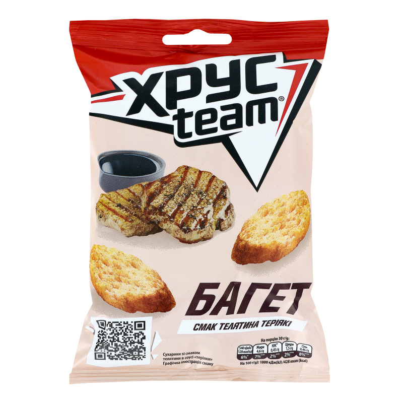 Сухарики зі смаком телятини в соусі Теріякі Багет ХрусTeam м/у