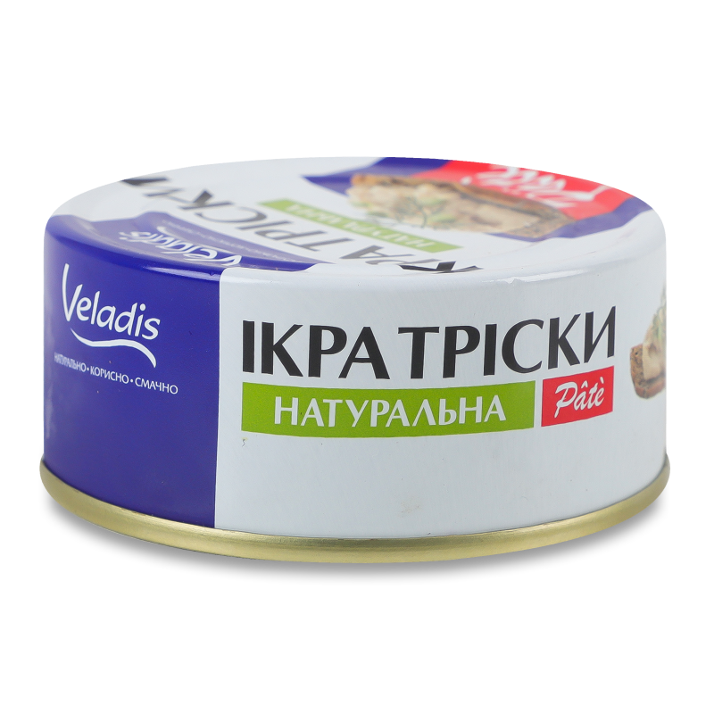 Ікра тріски Pate 100г ж/б з ключем Veladis