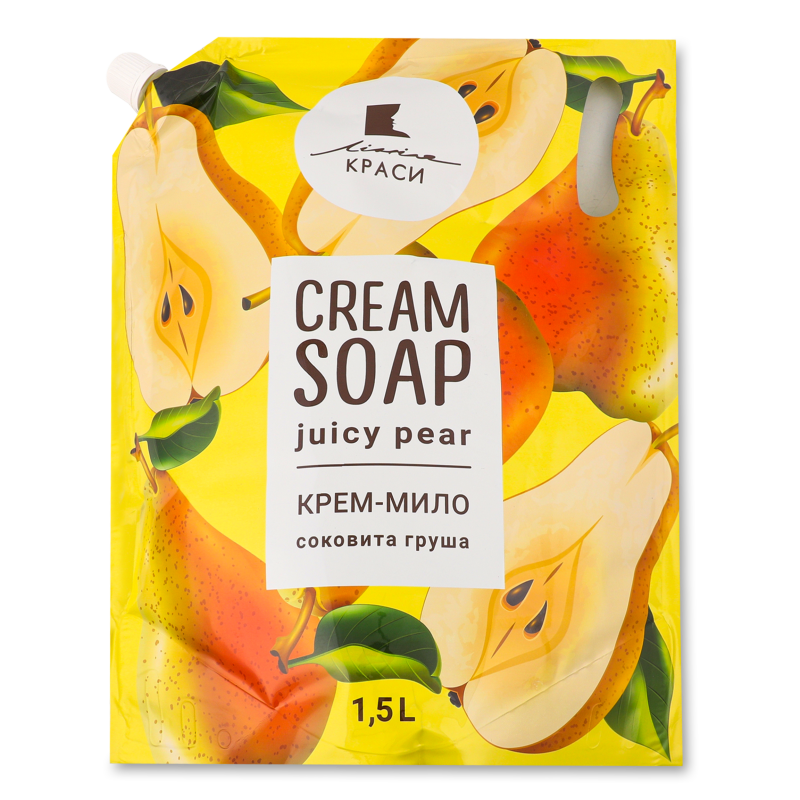 Крем-мило рідке Зволожуюча груша з гліцерином 1,5л д/п Лінія краси