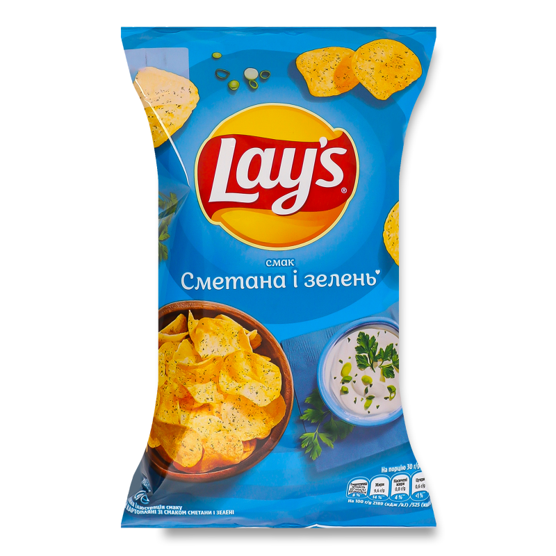 Чипси з смаком сметани та зелені 60г Lay’s