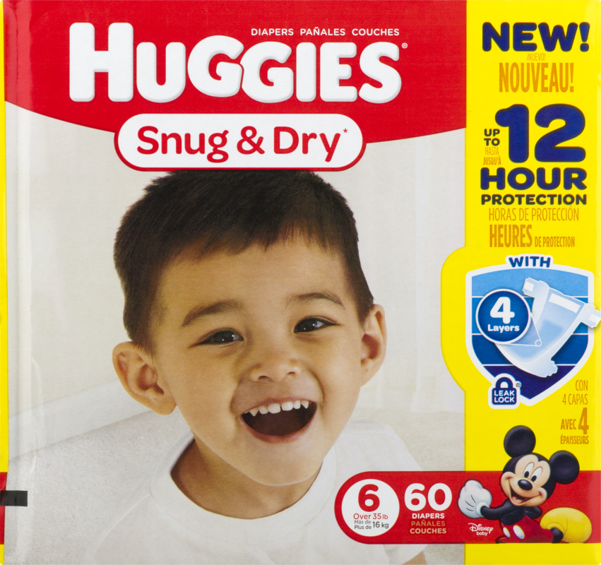 Huggies Snug & Dry Diapers Size 6 60 CT Huggies(36000431339