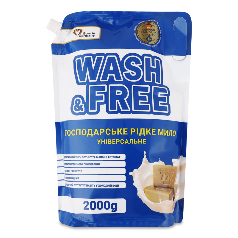 Засіб д/миття Рідке господарське мило універсальний 2000г д/п Wash&Free