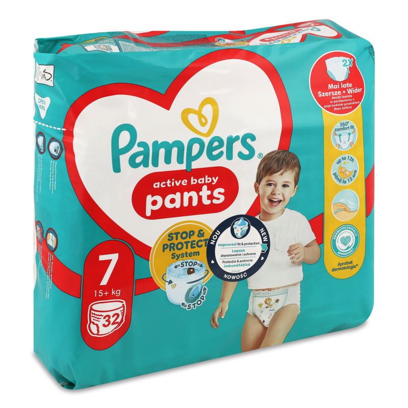 Підгузки-трусики Пантс 7 17+кг 32шт Памперс