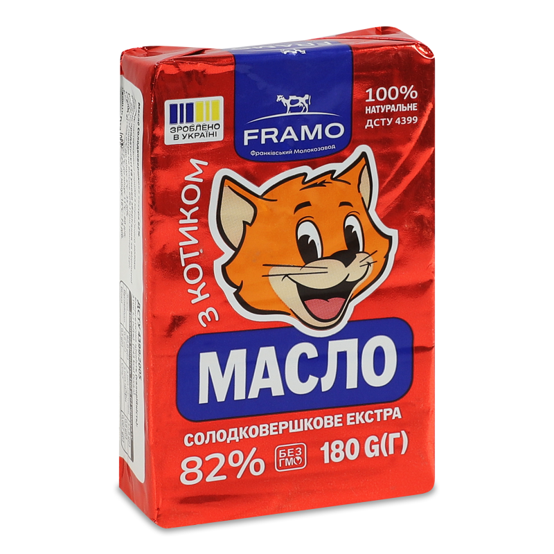 Масло Екстра солодковершкове 82% 180г Framo