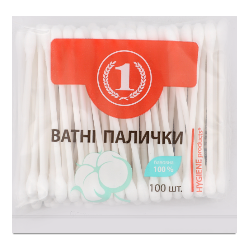 Палички ватні 100шт ТМ “1”