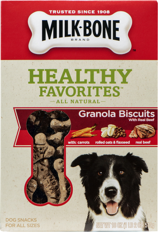 MilkBone Healthy Favorites Granola Biscuits with Real Beef For All