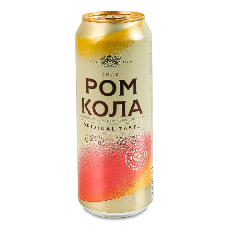 Напій слабоалкогольний Ром-кола 8% 0,5л ж/б Оболонь