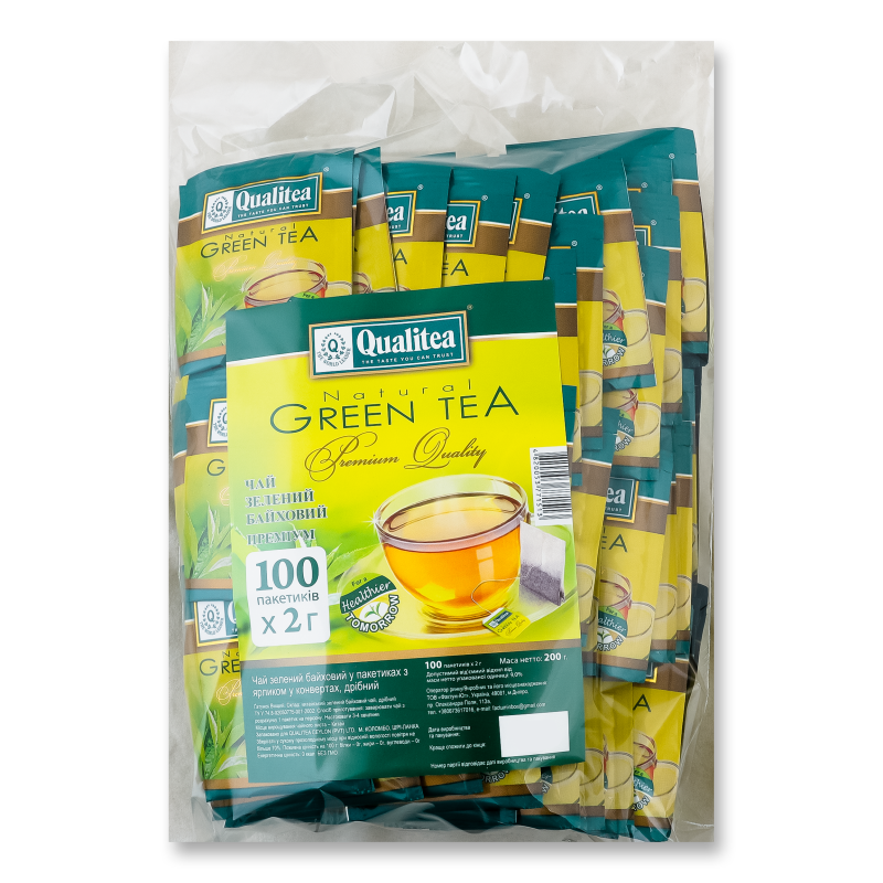 Чай зелений байховий 100*2г п/е Кволіті