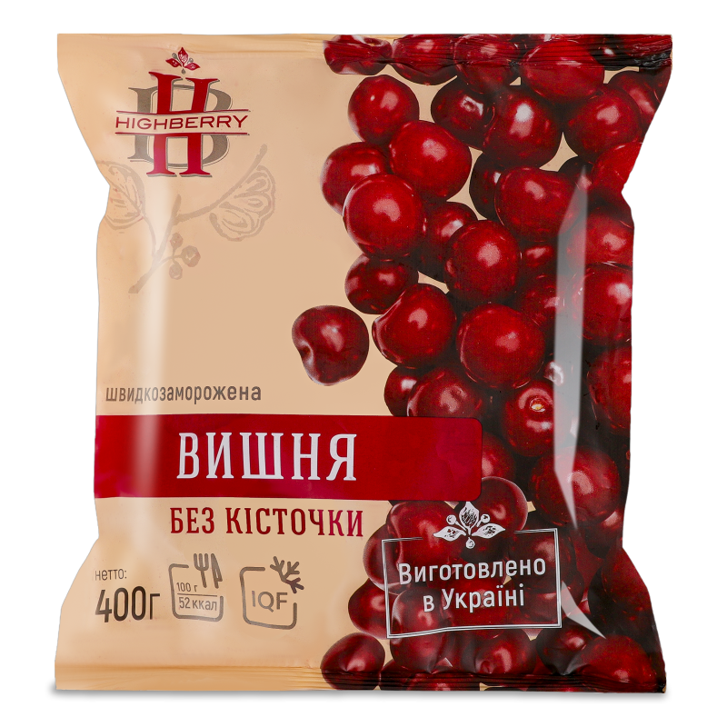 Вишня без кісточки швидкозаморожена 400г п/е Highberry