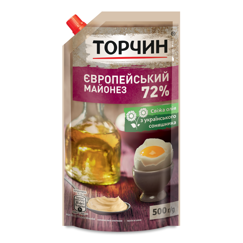 Майонез Європейський 72% 500г д/п Торчин