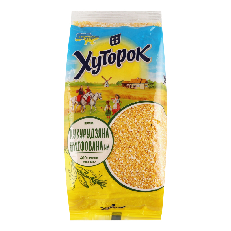 Крупа кукурузная шлифованная №4 Хуторок м/у 400г Хуторок(4820211663933 ...