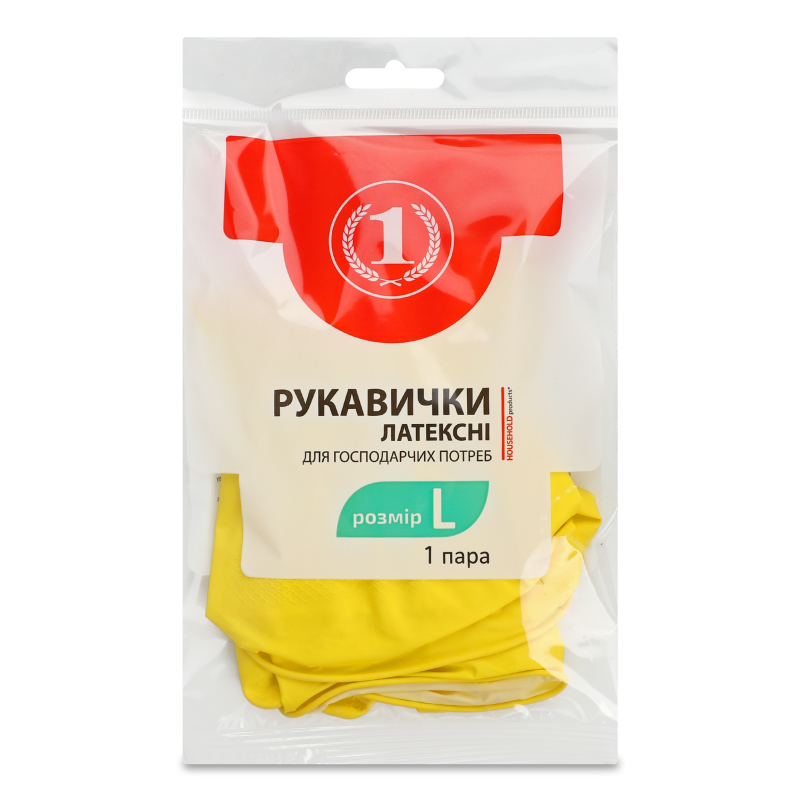 Рукавички господарські латексні неопудрені р.L ТМ “1”