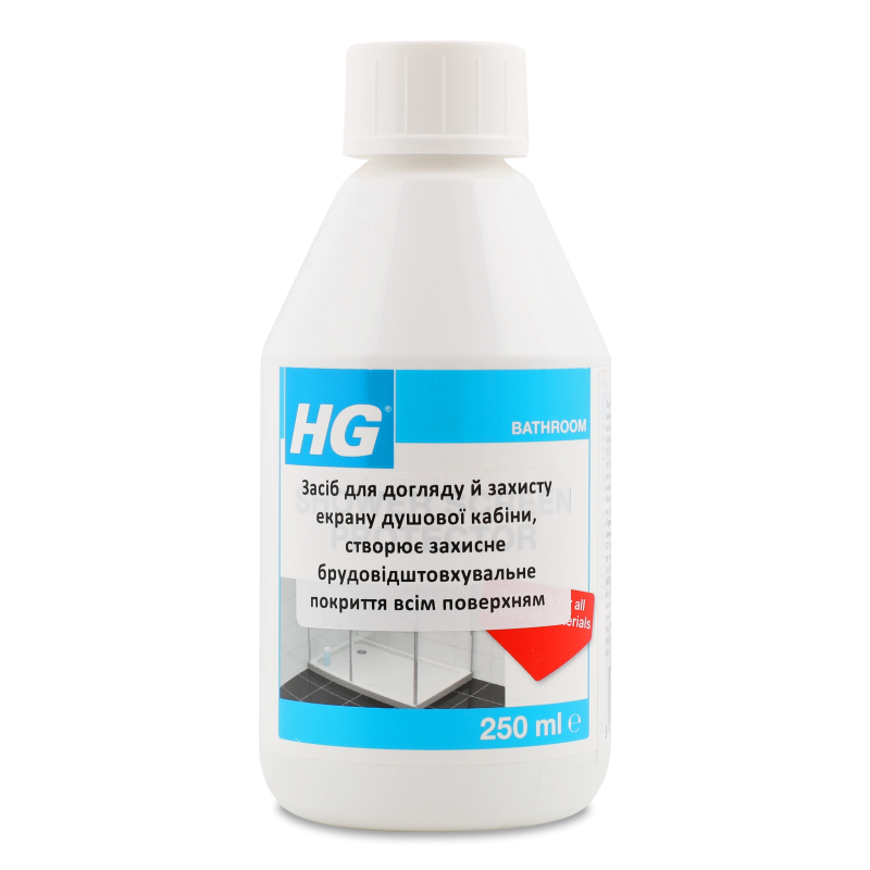 Засіб д/догляду та захисту екрану душової кабіни 250мл HG