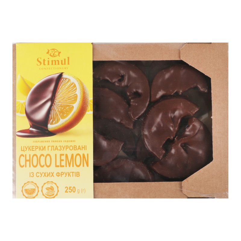 Цукерки глазуровані із сухих фруктів Choco lemon Stimul к/у