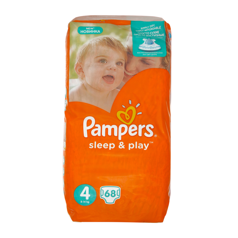 Подгузники Pampers sleep&Play ромашка джамбо 7-18кг 68шт (4015400203544)