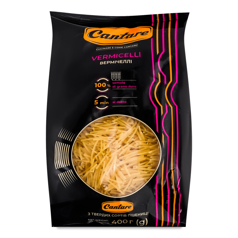 Вироби макаронні Vermicelli 400г Cantare