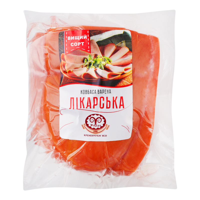 Ковбаса варена Лікарська Фарро в/с кг
