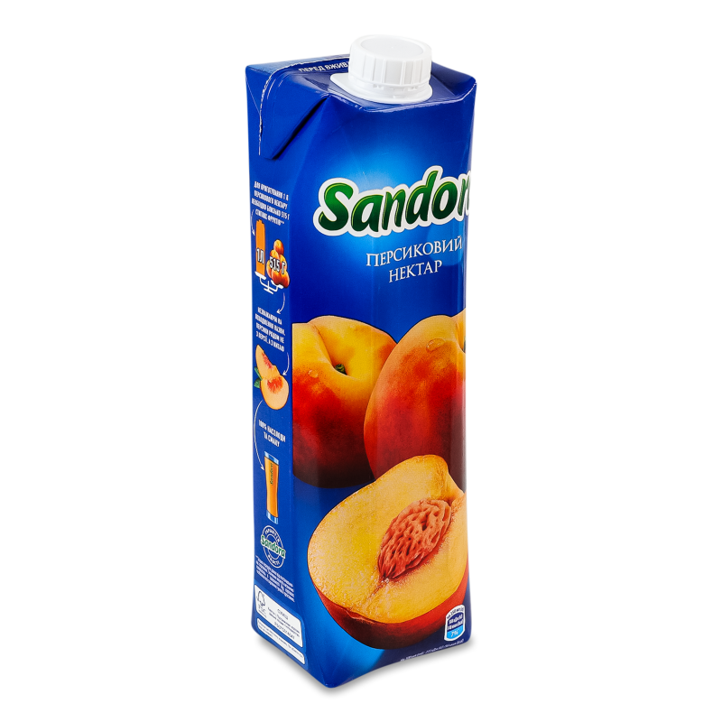 Нектар персиковий 0,95л призма Sandora