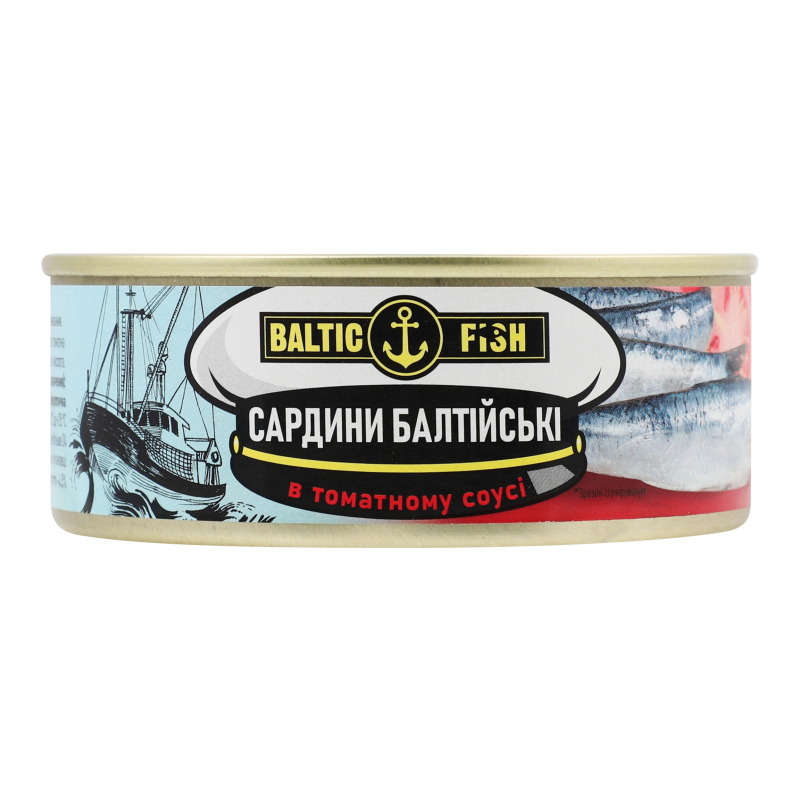 Сардини балтійські в томатному соусі стерилізовані Baltic Fish з/б