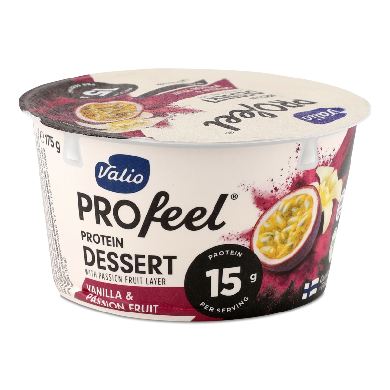 Снек сирковий протеїновий Ваніль та маракуйя безлактозний 175г стакан Valio PROfeel