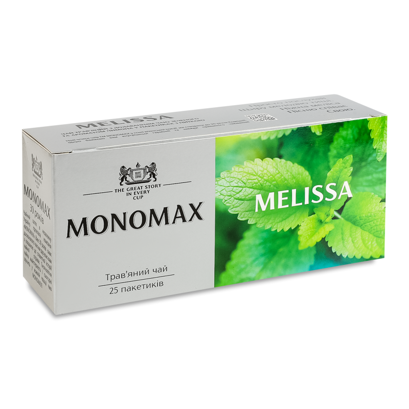 Чай зелений з мелісою м’ятою та ароматом лимону 25*1,5г Monomax