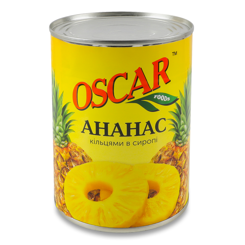 Ананас кільцями консервовані 580мл ж/б Оскар Фрудз