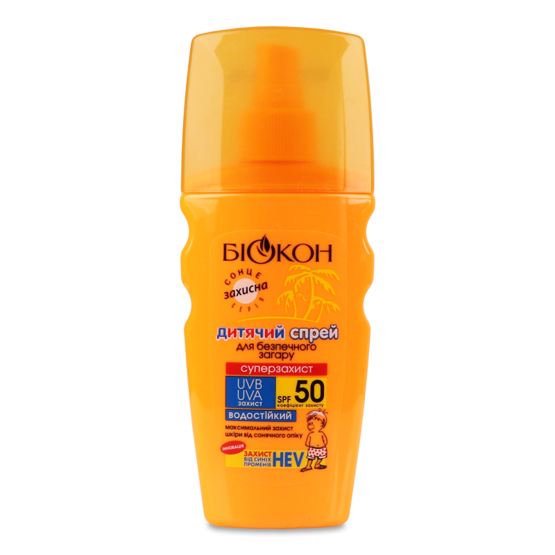 Спрей д/безпечної засмаги Суперзахист дитячий SPF50 водостійкий 160мл Біокон