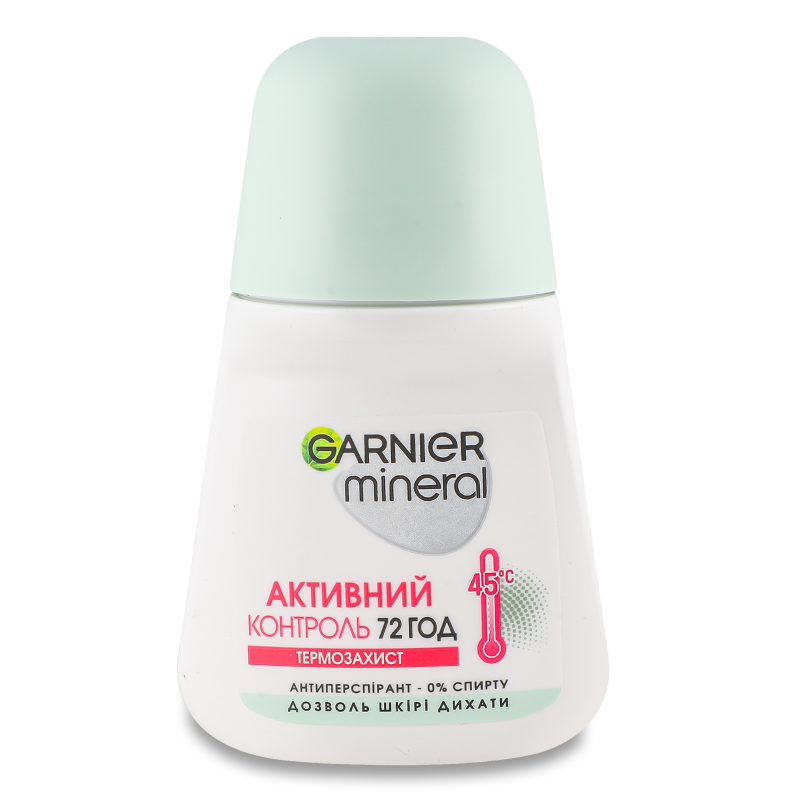 Дезодорант Мінерал Активний контроль термозахист кульковий 50мл Garnier