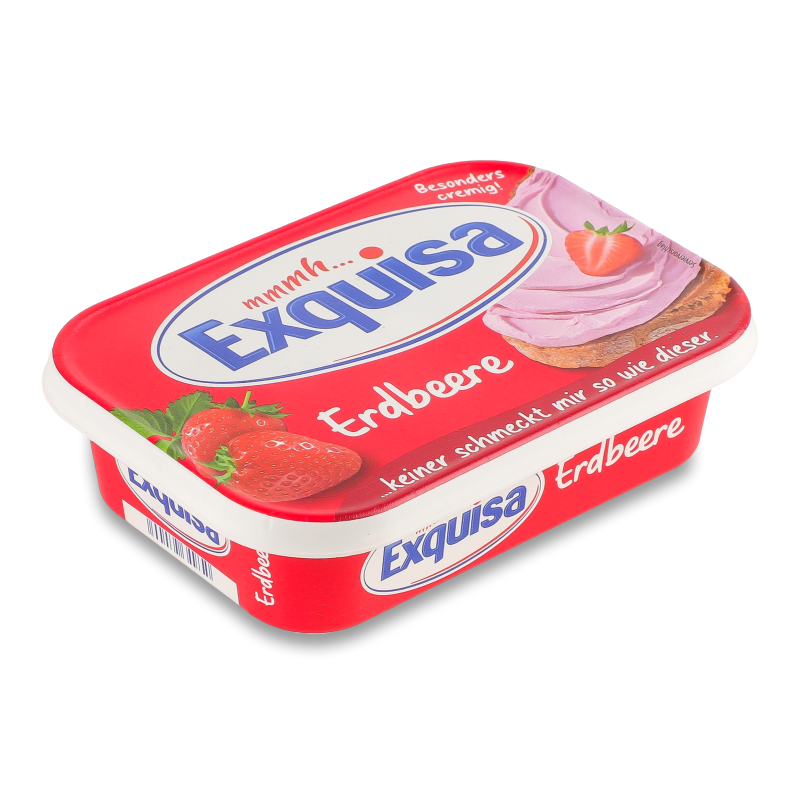 Сир вершковий полуничний 52% 200г ванночка Exquisa