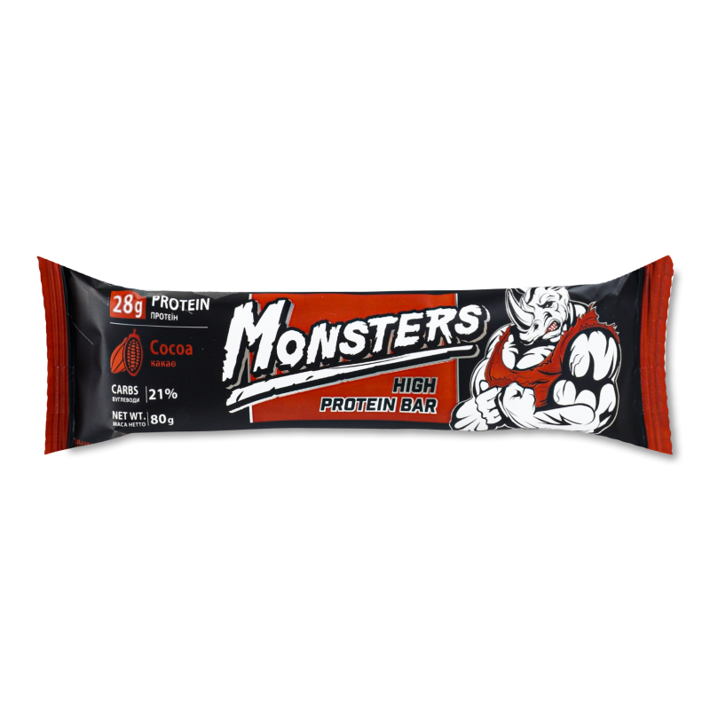 Батончик протеїновий Monsters з какао глазурований 80г Vale