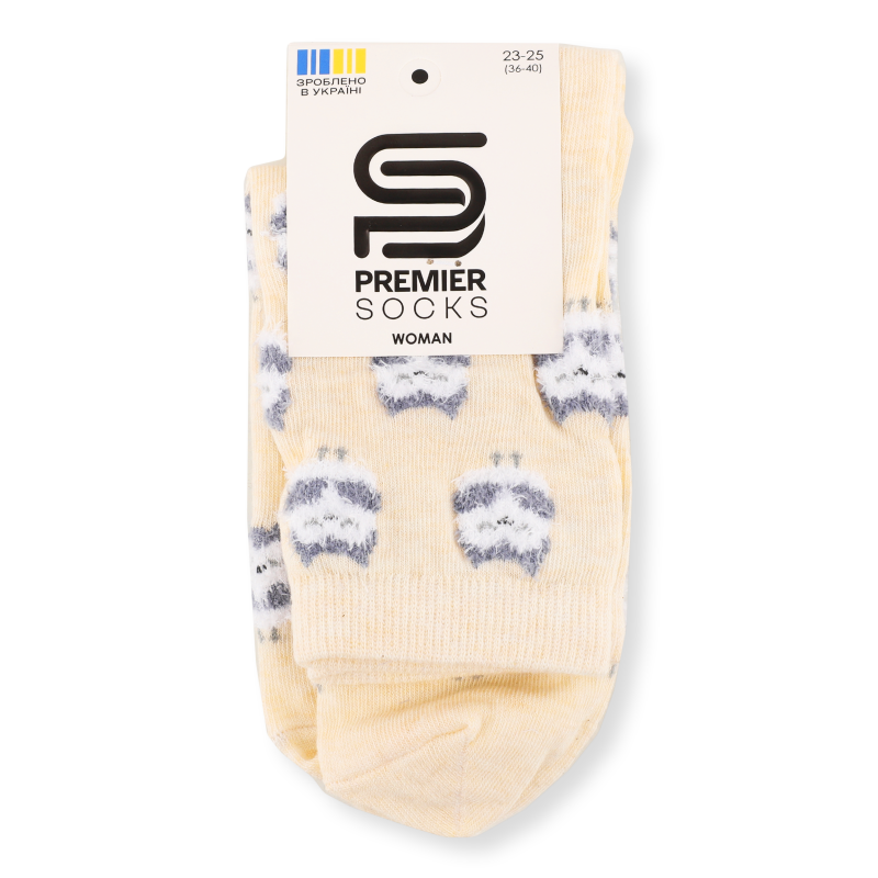 Шкарпетки жіночі з пухнастої пряжі з малюнком класичні р.23-25 Premier Socks