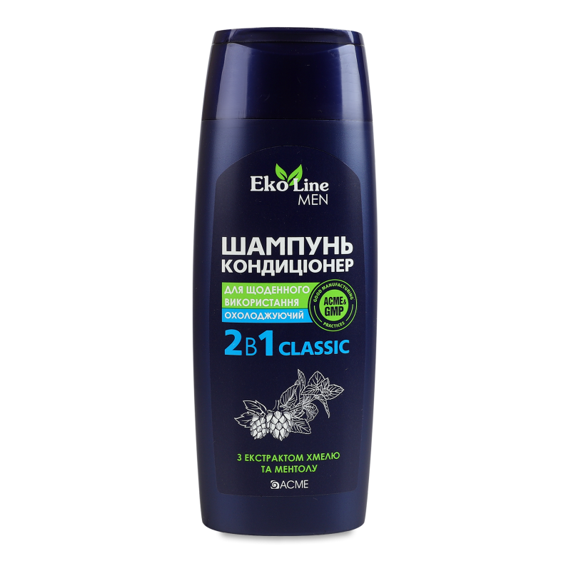 Шампунь-кондиціонер ЕкоЛайн Мен Класік Охолоджуючий д/всіх типів волосся 250мл Екмі
