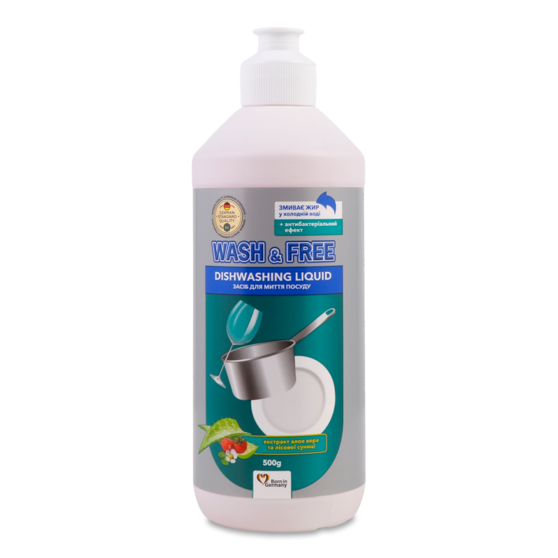 Засіб д/миття посуду Екстракт алое вера та лісової суниці 500г Вош енд Фрі