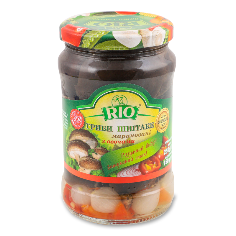Гриби Шиітаке мариновані з овочами 250г твіст/б Rio