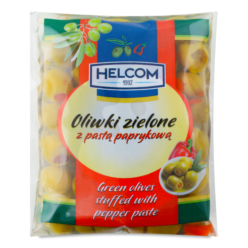 Оливки фаршировані пастою з паприки 195г п/е Helcom