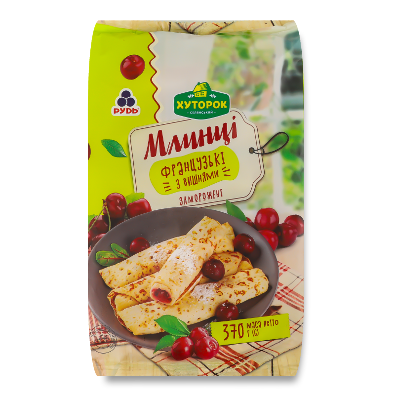 Млинці Французькі з вишнями 370г Хуторок