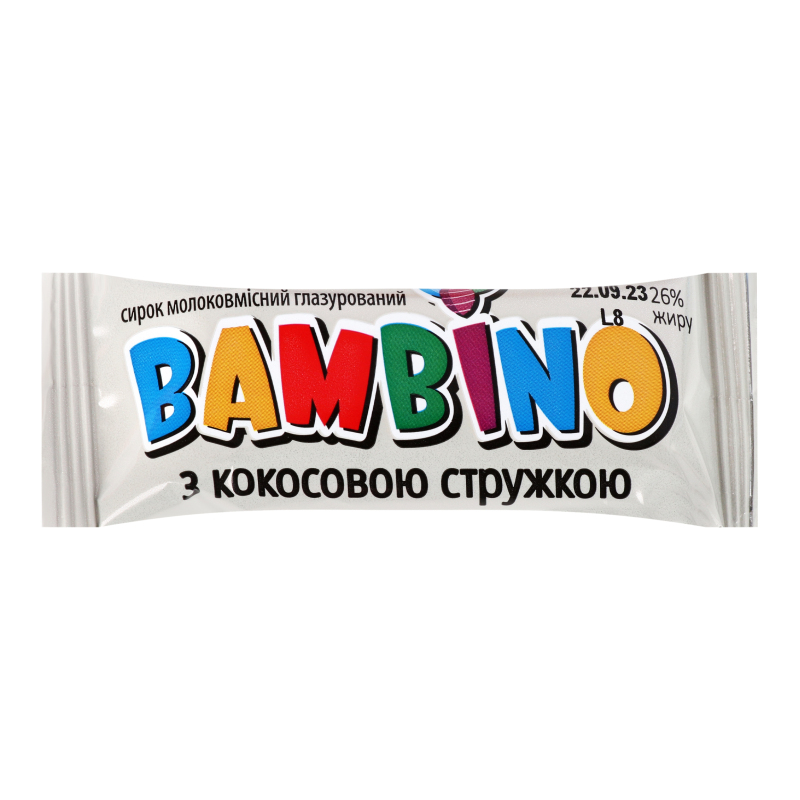 Сирок глазурований 26% молоковмісний з кокосовою стружкою Bambino м/у