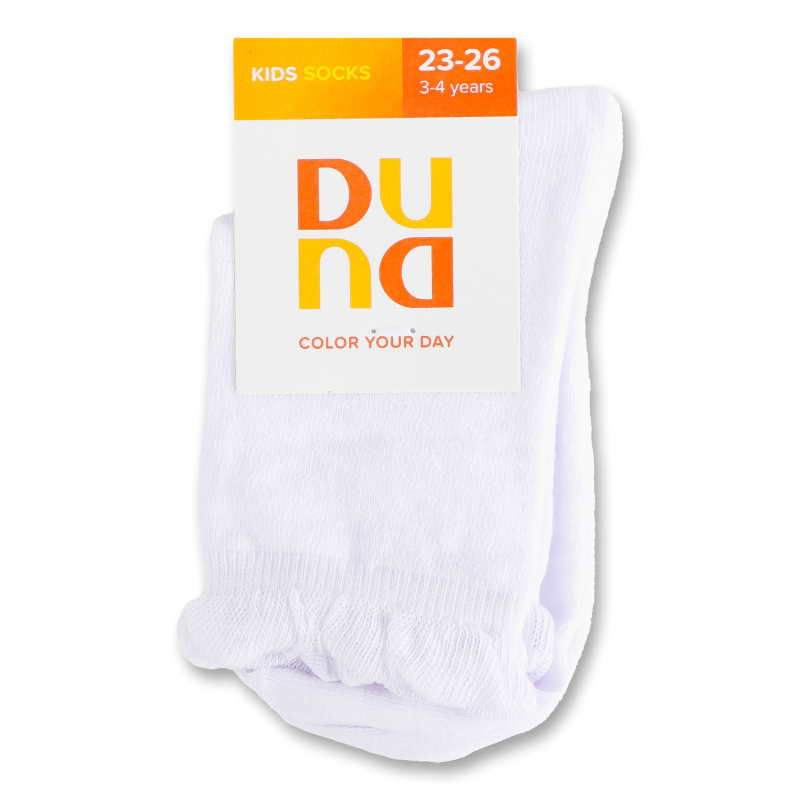 Шкарпетки дитячі білі з малюнком класичні р.16-18 Duna
