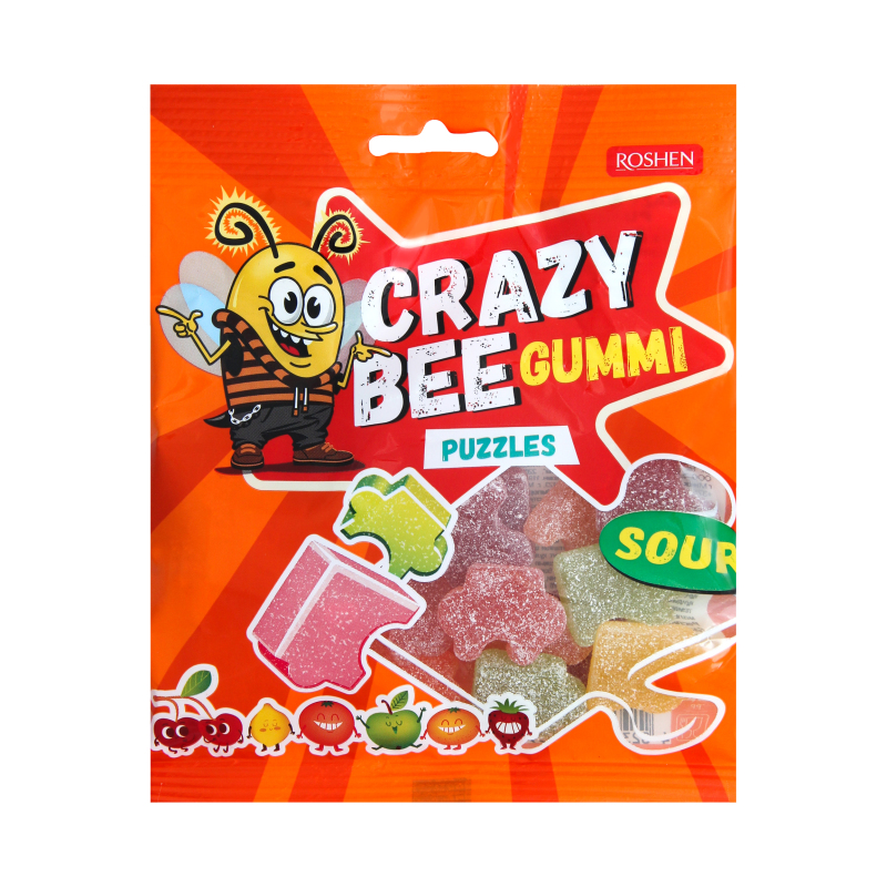 Конфеты желейные Puzzles Crazy Bee Gummi Roshen м/у 100г Roshen ...