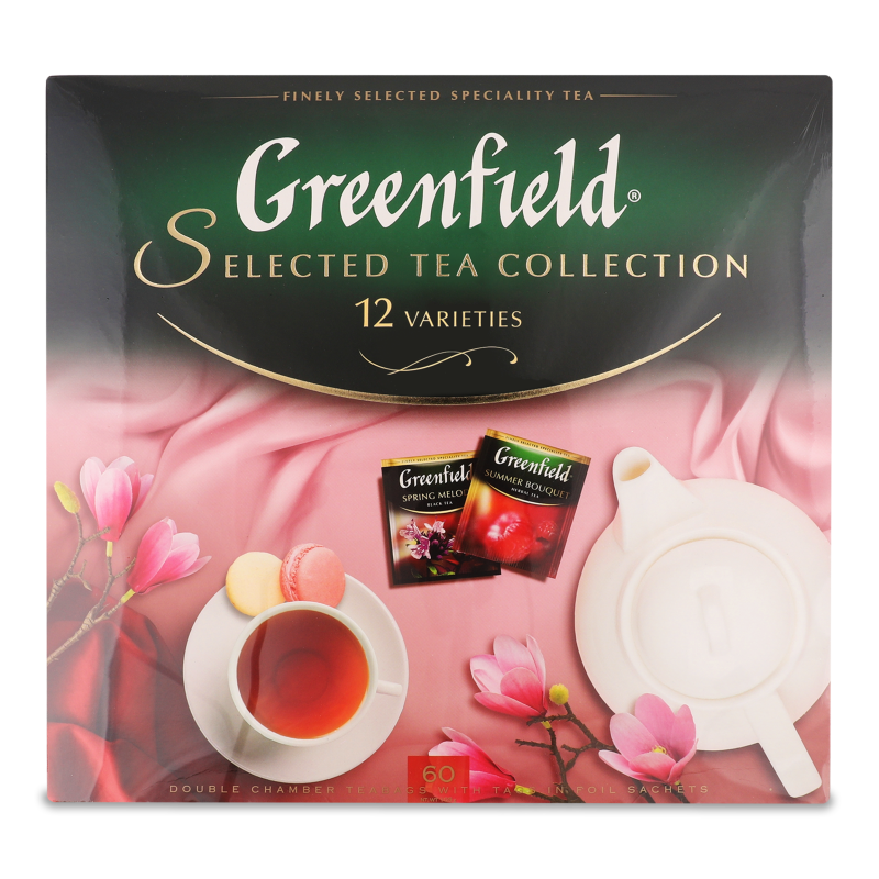 Набір чаїв Асорті дрібних 12видів 60пакетів 105г Greenfield