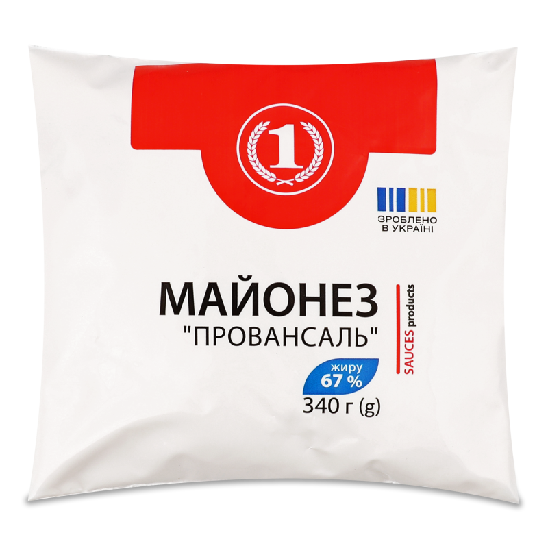 Майонез Провансаль 67% 340г п/е ТМ “1”